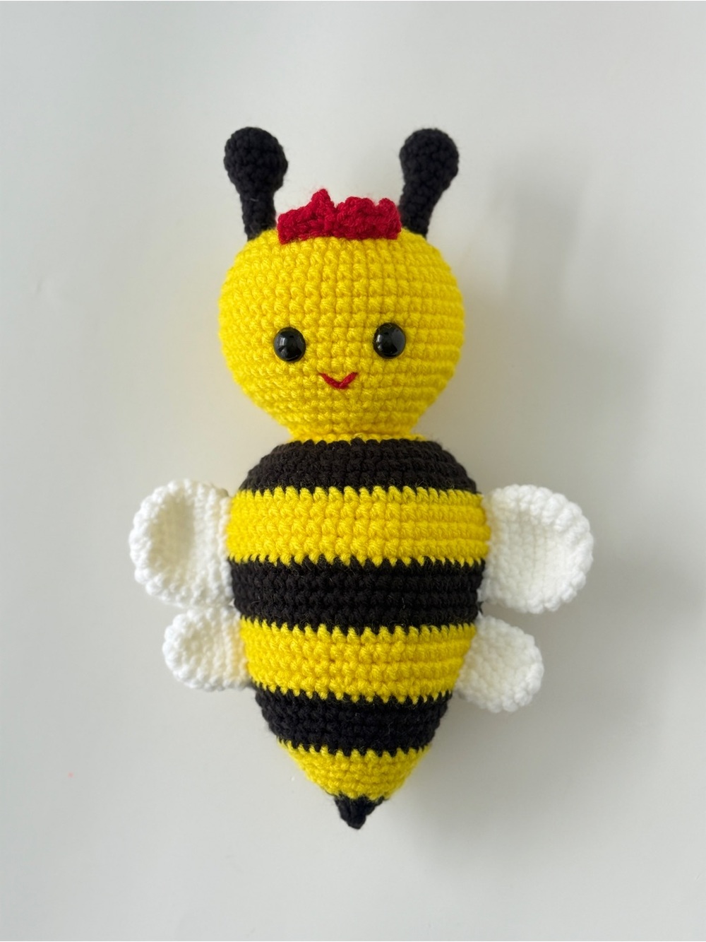 Handmade Crochet Queen Bee Plush 12” Amigurumi Bumblebee Doll